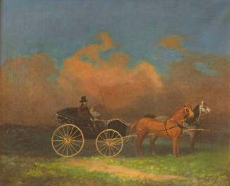 James A. Perrine and his son Aaron Crossing a Field in an Open Carriage
