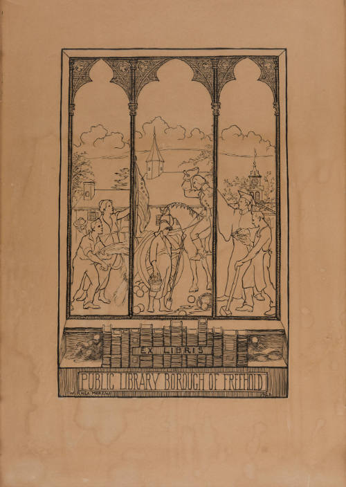 Freehold Library Bookplate Drawing