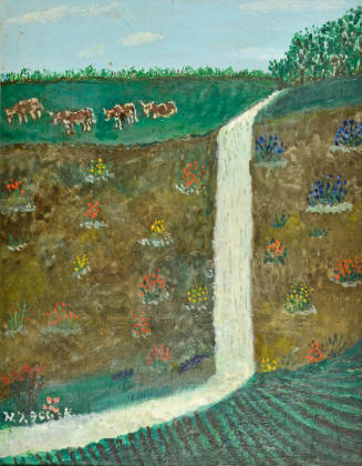 Pasture with Cows, Stream and Flowers