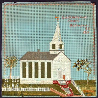 Embroidered Picture - Dutch Reformed Church, Middletown, New Jersey